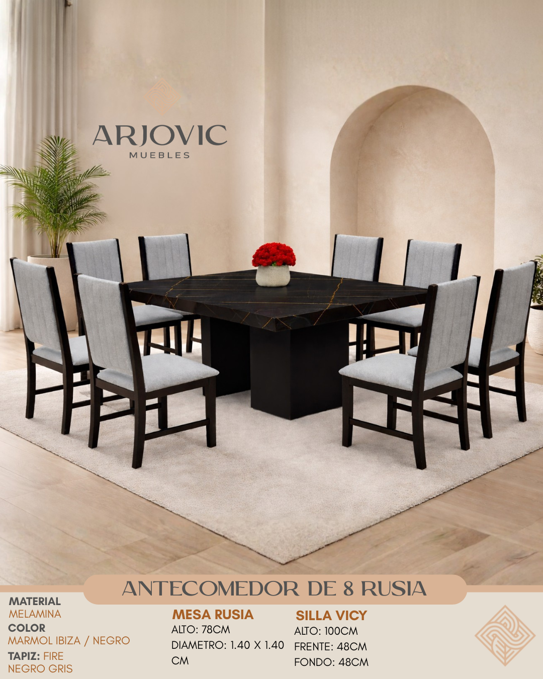 Antecomedor de 8  Rusia